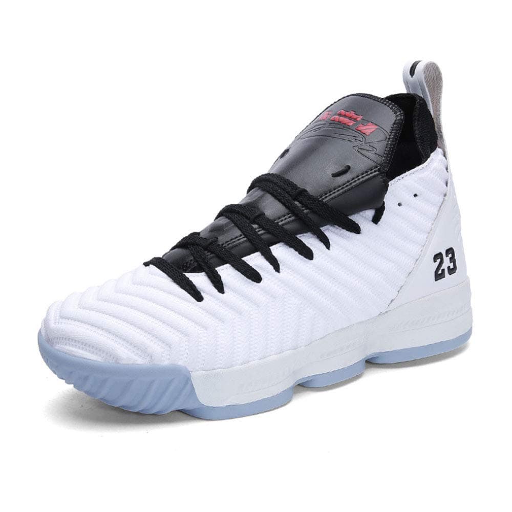 YSZDM Basketball Shoes, High To Help Shock Absorption Non-Slip Breathable Men Sports Shoes Outdoor Running Shoes,whiteblack,41