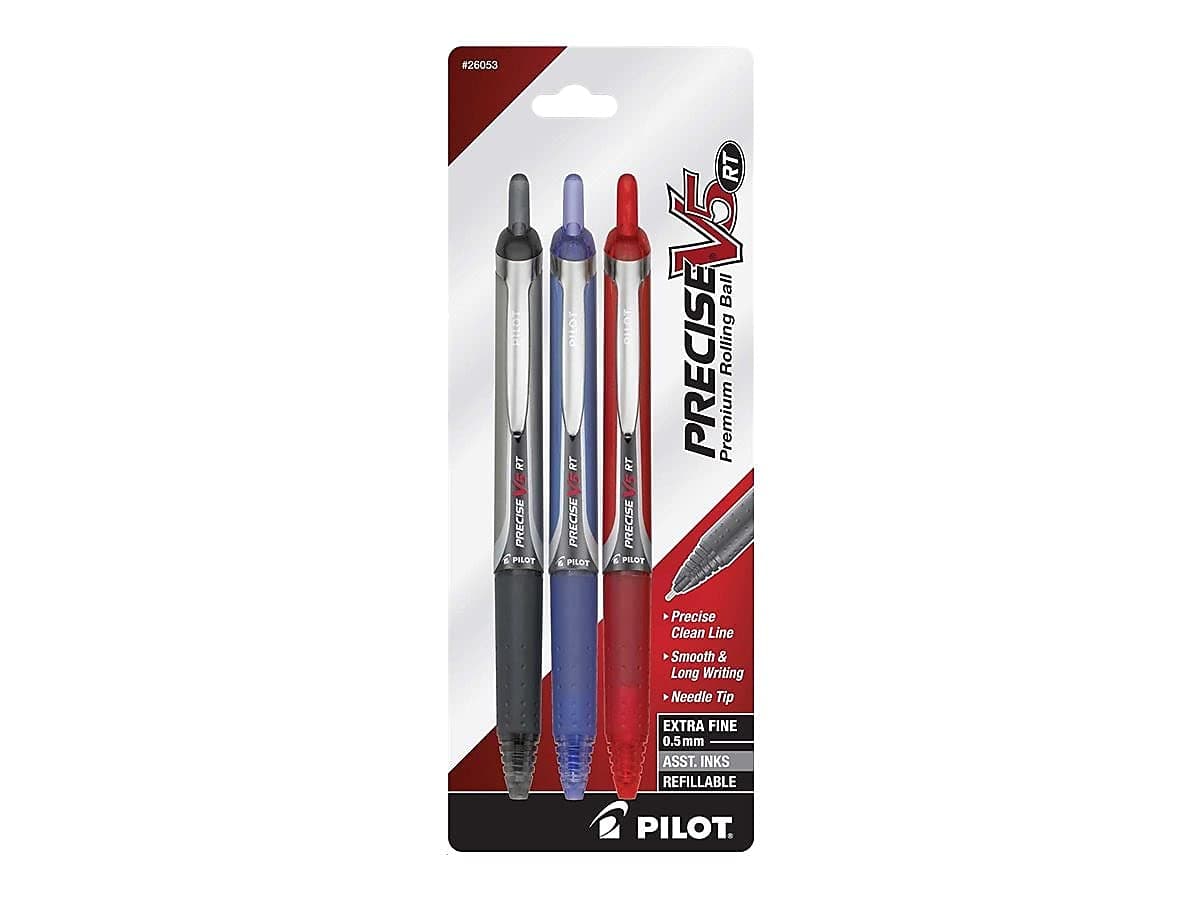 Pilot Precise V5 RT Refillable & Retractable Liquid Ink Rolling Ball Pens,Multicolor