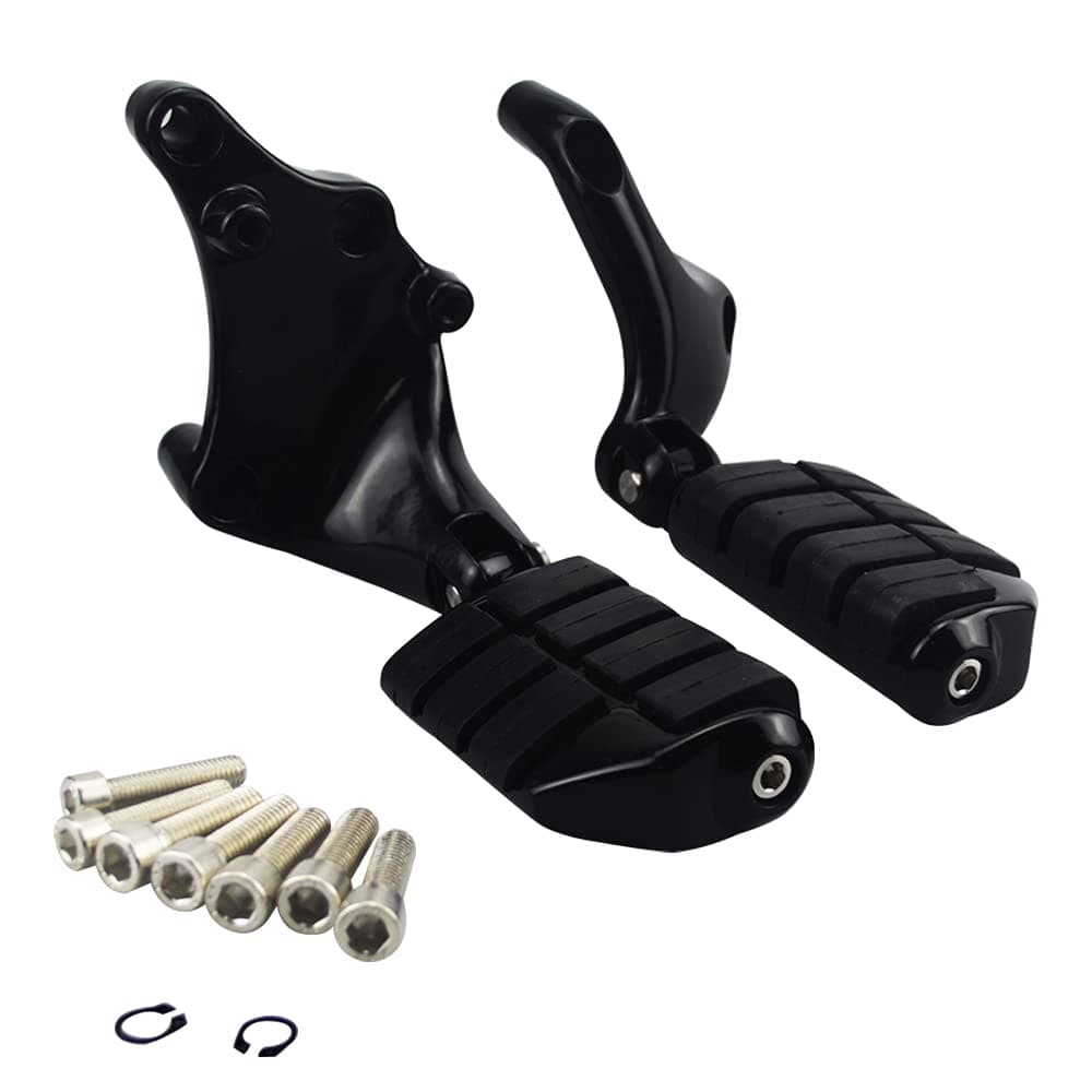 WOWTK ONETK Rear Passenger Footpegs Foot Rests Pedal Mount Fits for Harley Sportster 883 1200 2014 2015 2016 2017 2018 2019 2020,Black