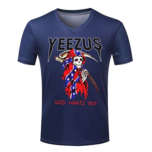 Bolada Fashion Yeezus Kanye West Grim Reaper Mens V-neck 3D Shirt