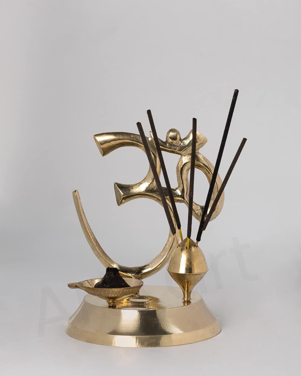 D.Decor ™ OM Pure Brass Decorative Agarbatti Stand/Incense Stick Holder with Dhoop Batti Stand/Holder for Home, Office & Temple | Home-Office Decor & Gift Showpiece (Gold)