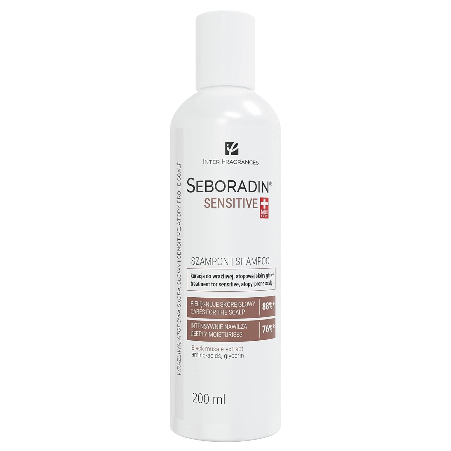 SEBORADINSENSITIVE Hair Shampoo For Sensitive Scalp Skin 200 ml Prone To Atopy And Irritation For Women And Men Hair And Scalp Treatment Balance Repair And Moisturiser Hair Transplant Aftercare