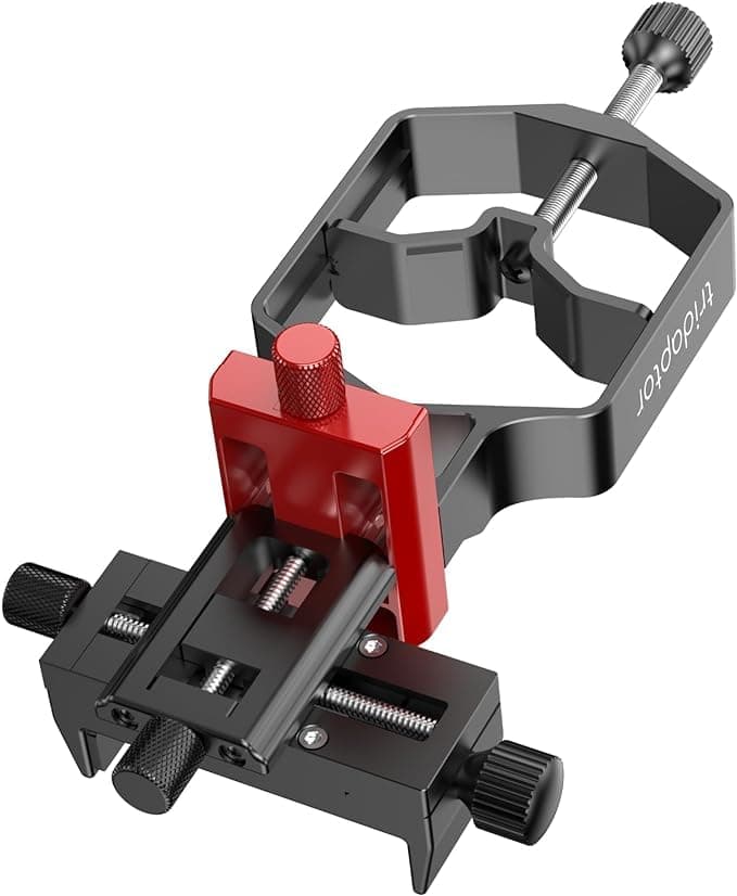 tridaptor - Universal Digiscoping Adapter | High-Precision Phone to Telescope 3-Axis Metal Holder Mount for Spotting Scope Monocular Microscope|Fits 2.4" Eyepiece Max&Most Cell Phone Camera