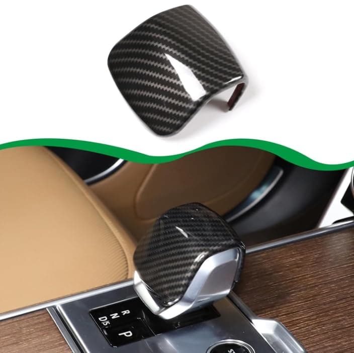 HAPPYHORSE Car Gear Shift Knob Head Cover Trim Compatible with Land Rover Range Rover Sport/Vogue，VELAR/Discovery 5 Gear Shift Knob Head Protective Cover Decoration (Carbon Fiber Grain)