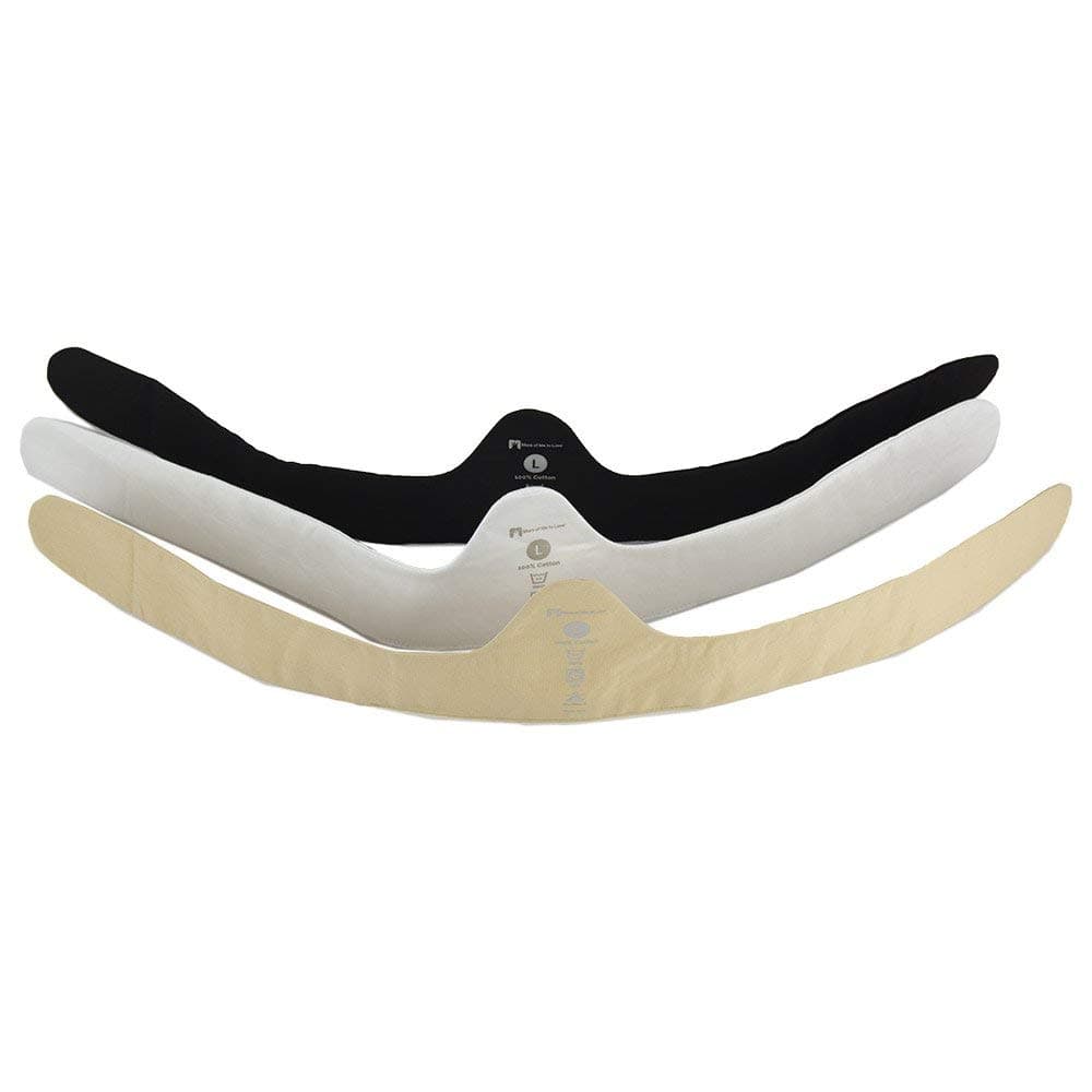 100% Cotton Bra Liner (3-Pack, Black/White/Beige, Large)