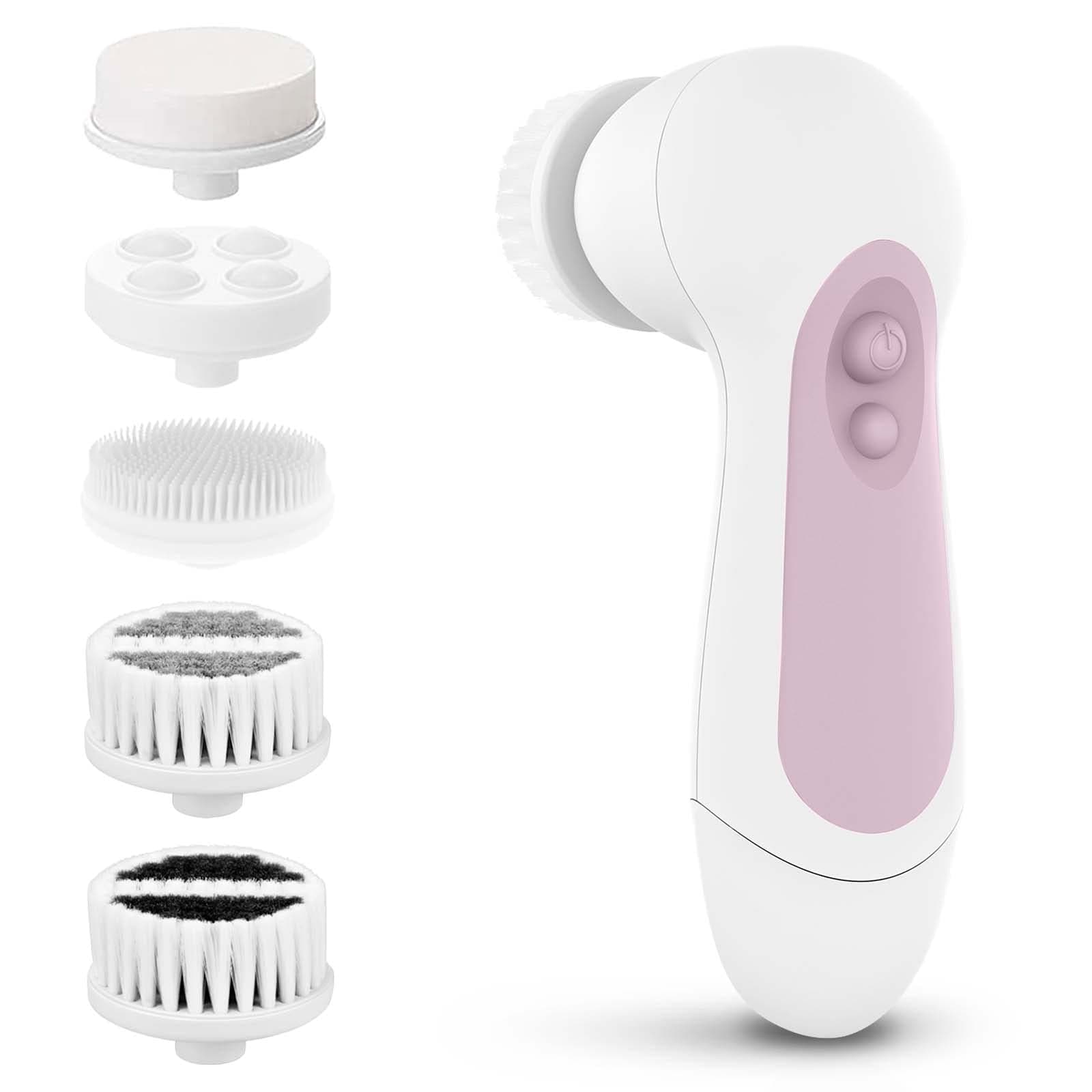 Facial Cleansing Brush, CLSEVXY Waterproof Face Brush with 7 Exfoliating Brush Heads for Deep Cleansing, Gentle Exfoliating, Removing Blackhead, Massaging