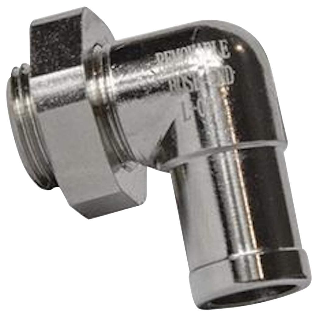(L-001) L-Shaped Hose End - 3/8" L-Shape, Small, Silver