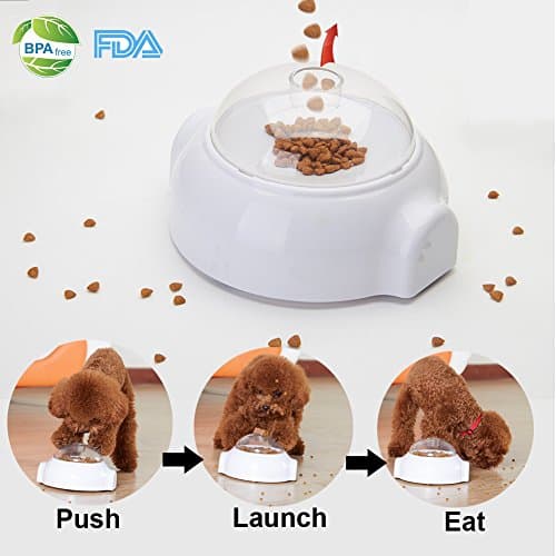 Pet Food Toy Dispenser Interactive Cat Toys Ball with LED Light,360 Degree Self Rotating Ball,USB Rechargeable Cat Ball Toy,Stimulate Hunting Instinct Kitten