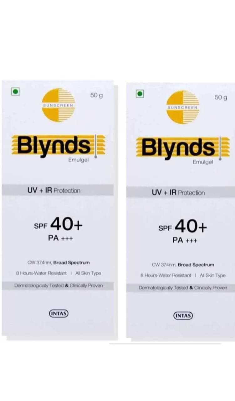Blynds Emulgel 40+ & PA+++ Sunscreen Gel 50g (Pack of 2 * 50g) - SPF 40+ PA+++ (100g)