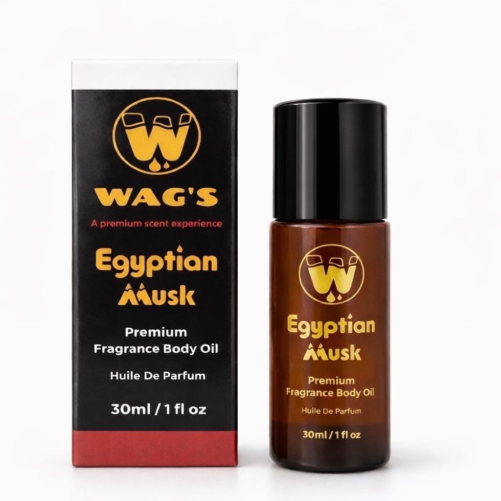 WagsMarket Egyptian Musk Oil, Choose from Roll On to 0.33oz - 4oz Glass Bottle, (1oz Roll On)