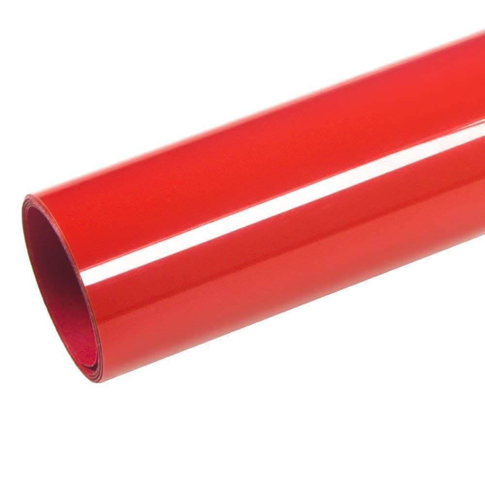 WISDOM Red Glossy Wrap Vinyl, Car & Bike Wrap Sheet Vinyl Car Wrap Sheet Roll Film Sticker Decal Sticker (12" x 26)