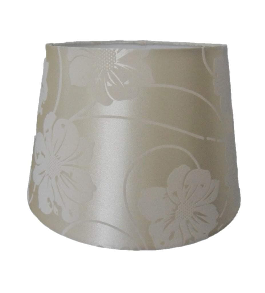 Beautiful 10" Flower Flock Fabric Shade in Cream Colour for Table Lamp Or Ceiling