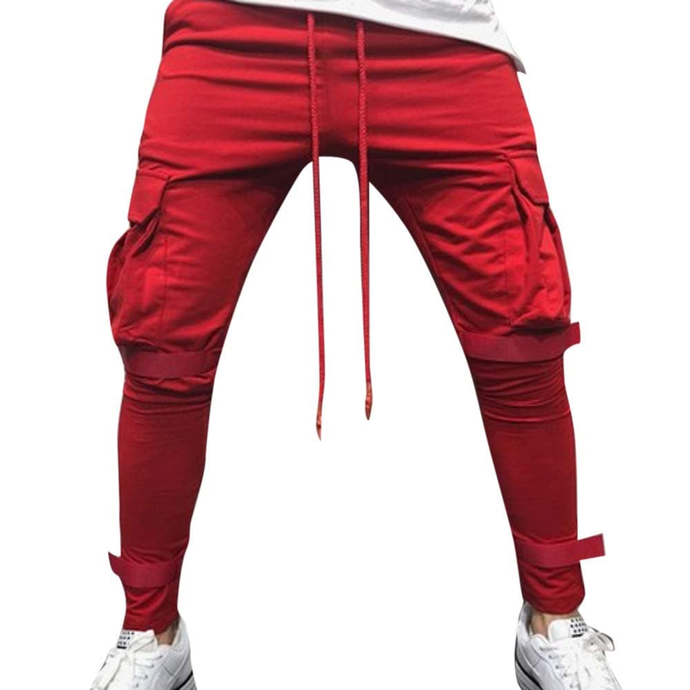 Sumen Mens Pure Color Pocket Drop Crotch Jogger Pants Harem Casual Baggy Hiphop Dance Sweatpants Mens Drawstring Shorts