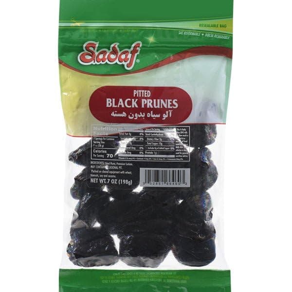 Black Prunes - Pitted Black Prunes for Cooking and Baking - Dried Prunes Pitted - Healthy Snack - 7 Oz Reseable Bag