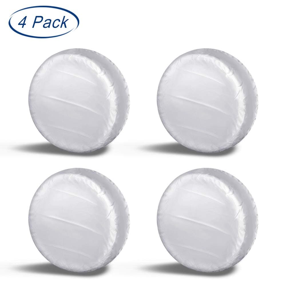Aebitsry Tire Covers for RV Wheel, (4 Pack) Motorhome Wheel Covers Waterproof 420D Oxford, Sun UV Tires Protector for Trailer, Camper, Universal Fits 24" to 32" Car Tire Diameter (Silver, 24" - 26")