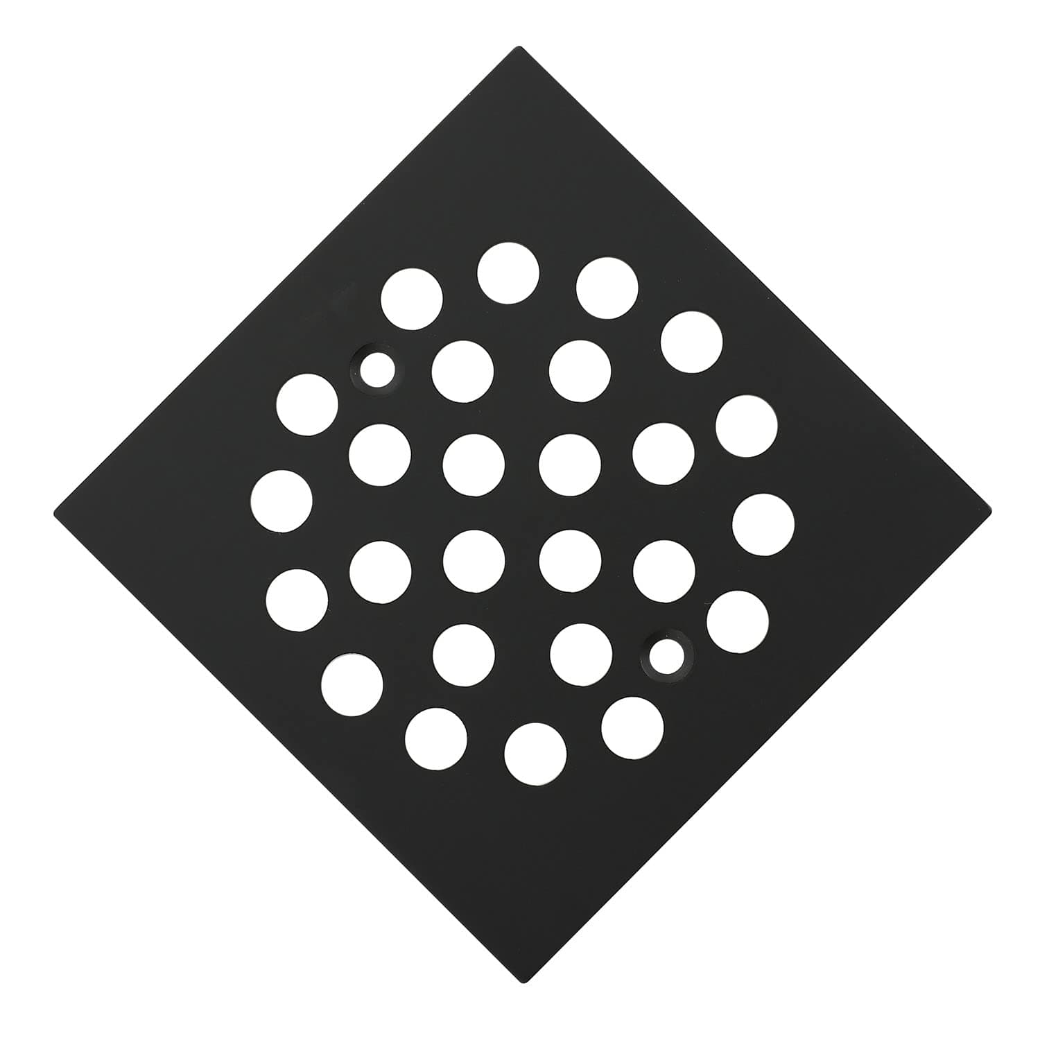 Square 4-1/4 Inch Screw-in Floor Drain Cover Replacement Stainless Steel Shower Drainer Grate with Screws (Matte Black)