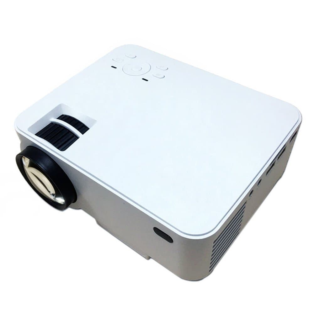 EVERYONE GAIN Portable 1500Lumens LCD Video Projector Home Cinema Theater HD Beamer Support PC Laptop DVD TV BOX TF card USB disk (White)