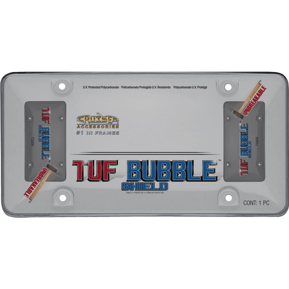 Cruiser Accessories 73200 Tuf Bubble Shield License Plate Frame, Smoke,1 Frame