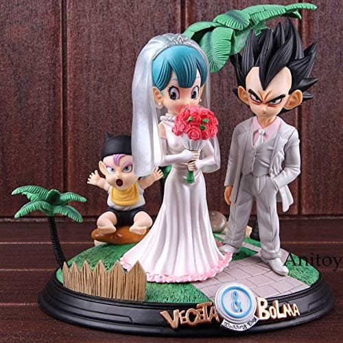Yvonnezhang Dragon Ball Action Figure Vegeta & Bulma Wedding Day PVC Figurine Dragon Ball Statue Figure Collectible Model Toy Set
