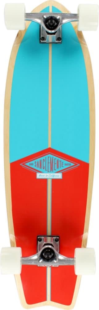 Longboards Fishtail Kelsey Natural / Red / Turquoise Cruiser Complete Skateboard - 9" x 31"