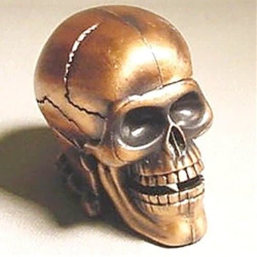 Deluxe Antique Finished Die-Cast Skull Pencil Sharpener with Moveable Jaw