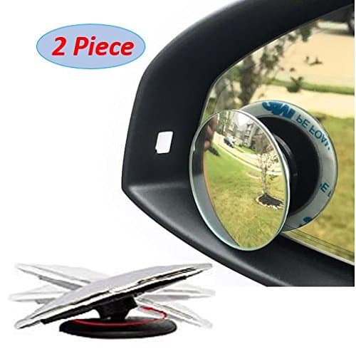 Blind Spot Mirror - 2 piece, 360 degrees Rotatable, Adjustable 2 Round HD Convex Glass, Wide Angle Lens, for all Cars, SUVs and Trucks