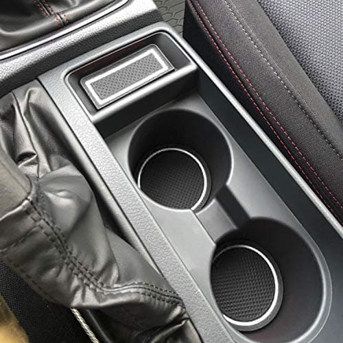 SENSHINE for Subaru WRX 2015 2016 2017 2018 2019 2020 2021 Accessories Center Console Liner Insert Cup Liner Door Mat Kit Custom Fit(White Trim,Glow in Dark)