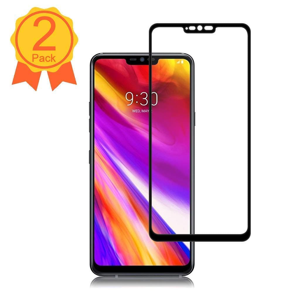 StinkLight[2 Pack] LG G7 ThinQ Screen Protector 9H Hardness/Anti-Scratch/Anti-Fingerprint/Full Coverage/High Definition/Ultra Clear/Tempered Glass Compatible LG G7 ThinQ Screen Protector(Black)