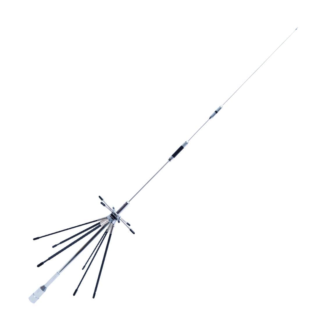 GRA‑D220 Mini Discone Scanner Antenna | 100–1600 MHz RX, 144/430/904/1200 MHz TX | 2.15 dBi Gain, 38" Stainless Portable Omnidirectional Antenna