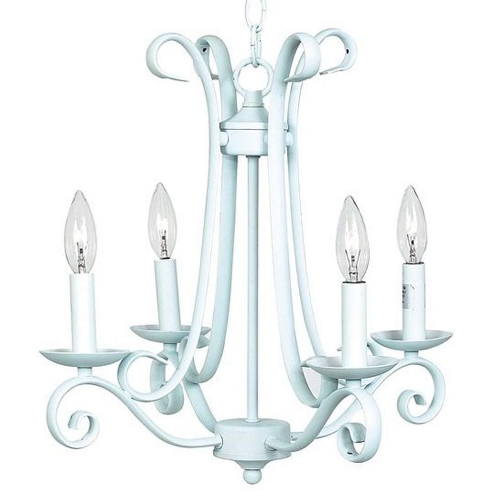 Jubilee Collection 74510 4 Arm Harp Chandelier, Baby Blue