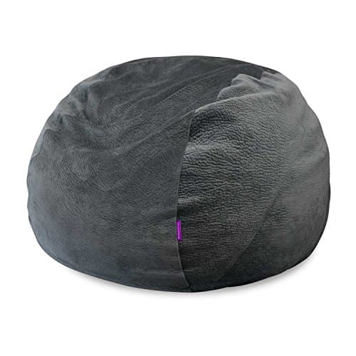 Moonstone Luxury Memory Foam Bean Bag Chair, 4-Foot Lounge Chair, Grey