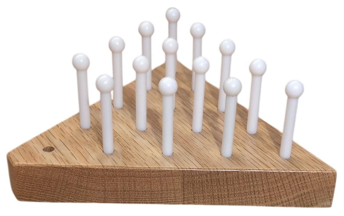 Solid Oak Wooden Peg Game Tricky Triangle