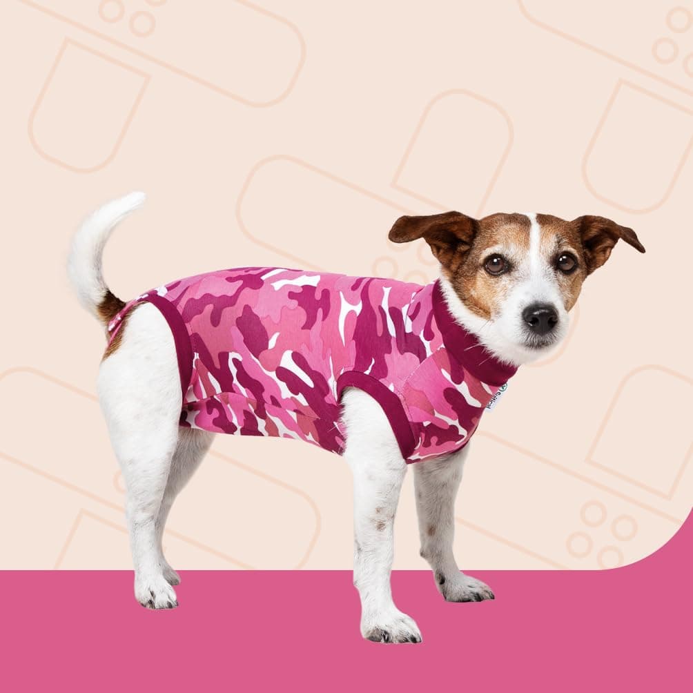 Suitical Recovery Suit Dog, XX-Small, Pink Camouflage