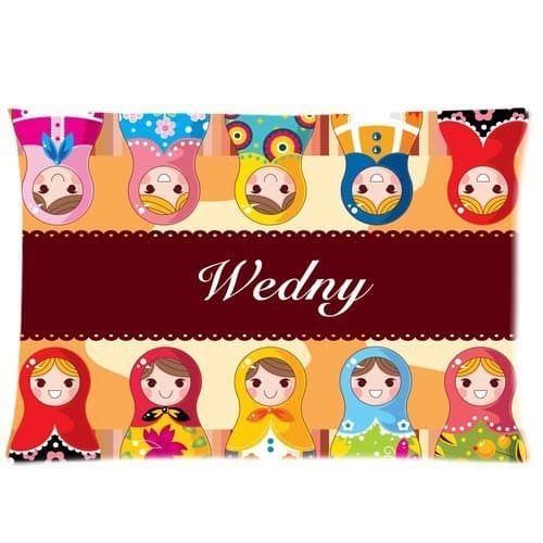1Croninoutletshop Russian dolls Coloroful Cute background Pillow Cases Cushion Covers 20x30inch , one side