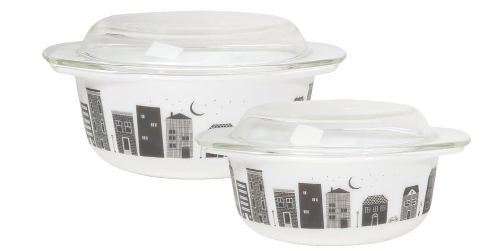 Now Designs Mod Glass Retro Glass Bakeware (Set of 2), Hometown