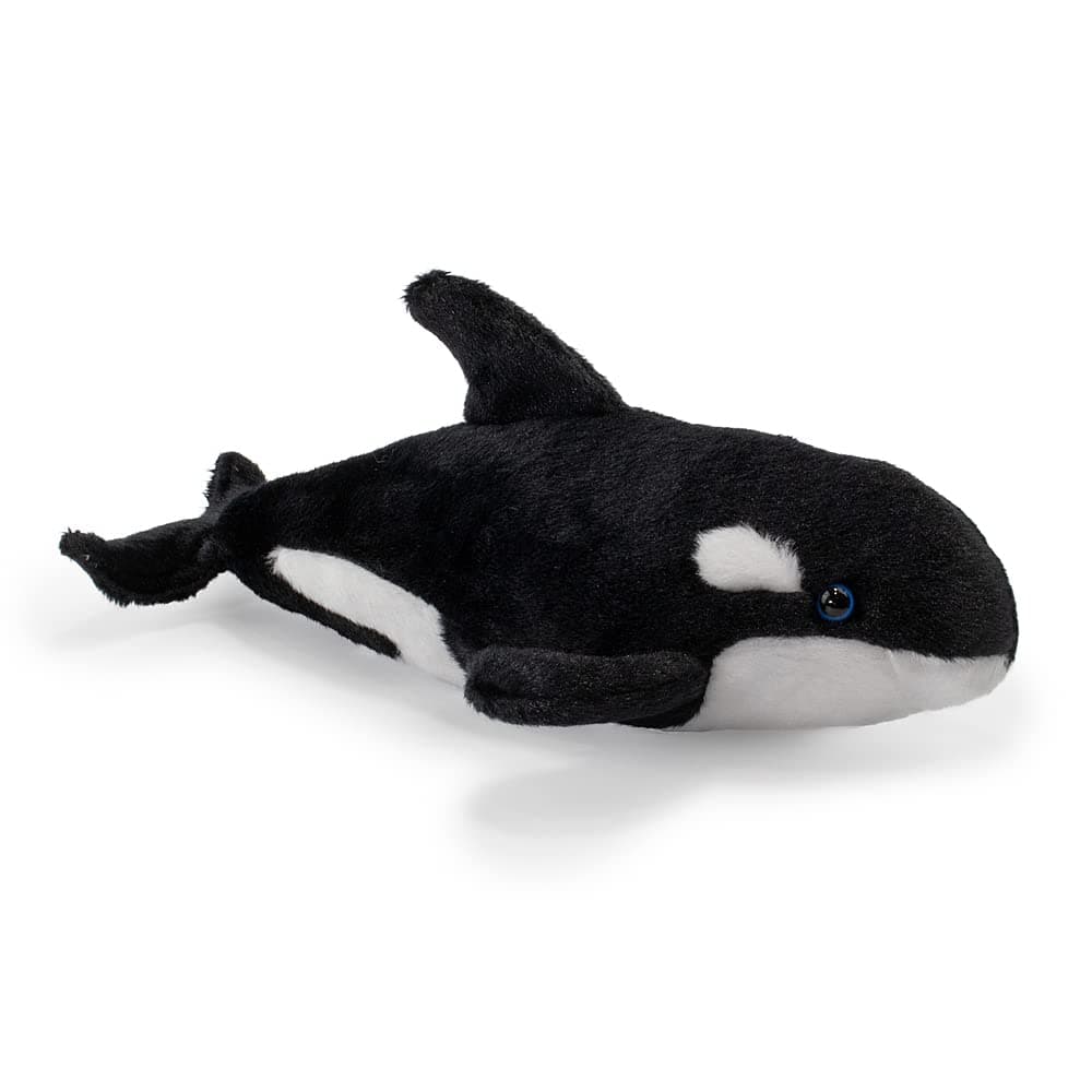 Zappi Co Plush Children's Stuffed Soft Cuddly Plush Toy-Part of Safari Animals Collection, Perfect for Kids (23cm Length) (Orca Whale)