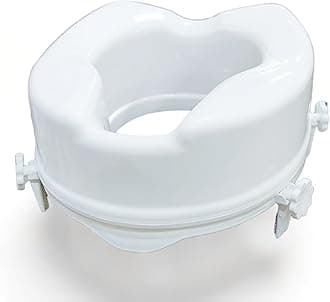 Veayva Raised toilet seat 6 inch with 4 clips | commode raiser 6 inch with 4 clips extra added safety