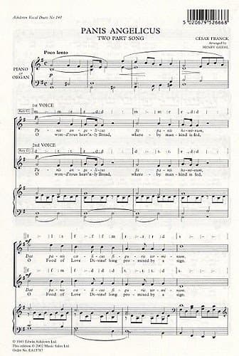 Cesar Franck: Panis Angelicus (Two-Part). Sheet Music for 2-Part Choir, Piano Accompaniment, Choral