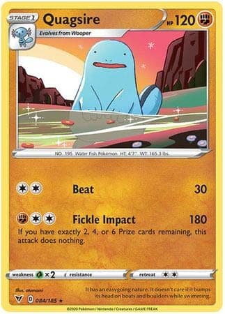 The Pokemon International Pokemon Single Card QUAGSIRE 084/185 VIVID VOLTAGE, Multicolored