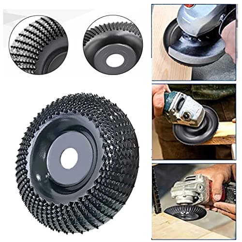 Tungsten Carbide 4 Inch Wood Shaping Wheel for Angle Grinders with 5/8” Arbor