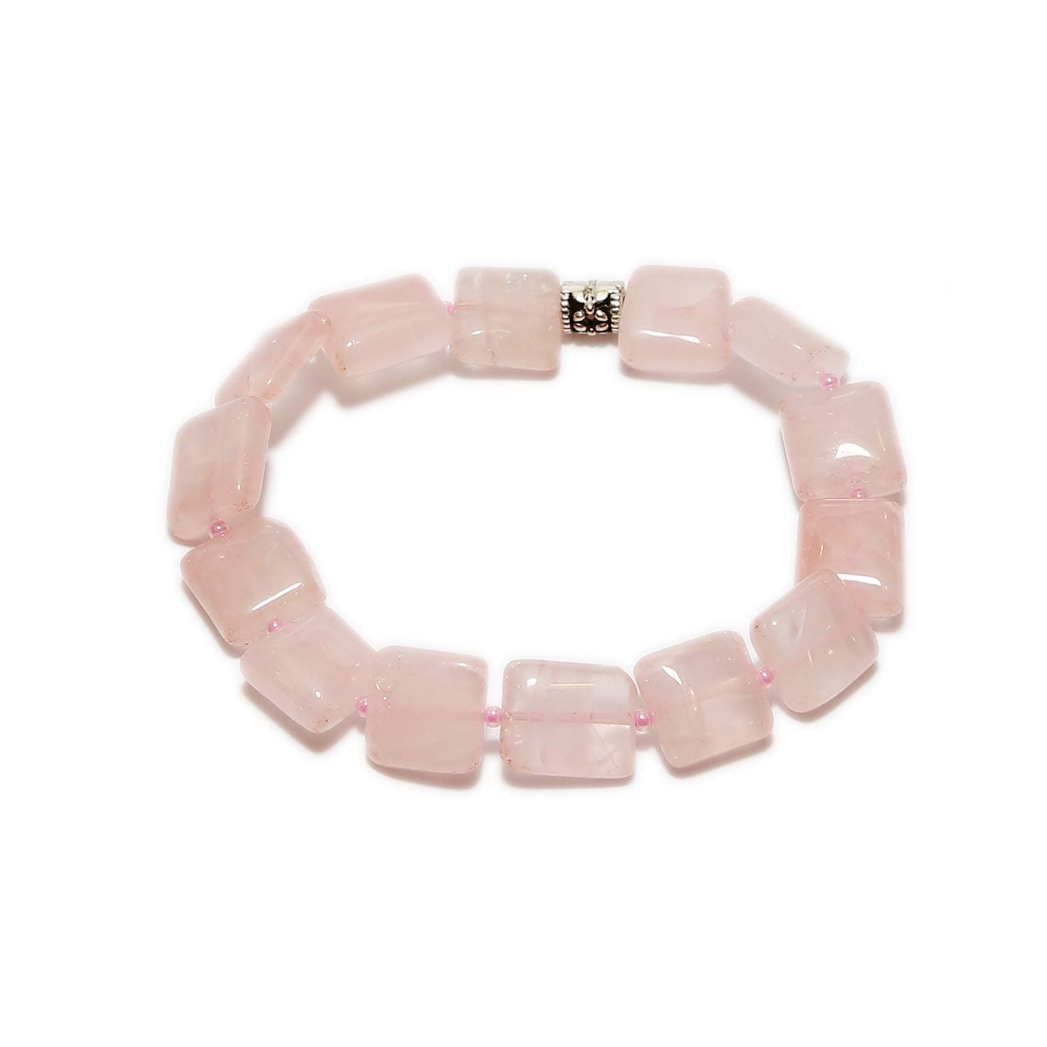 Aqeeqee Natural Gemstone Rose Quartz (Stone of Love) Unisex Bracelet Reiki Vastu.