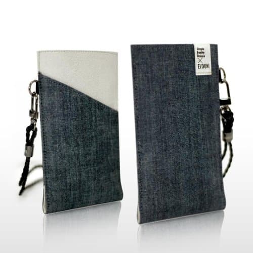 EVOUNI K14-0GY Twilled Denim Pouch for 4.8" Mobile (Gray)