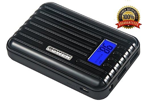 Power Bank, 7800mAh Apex Premium Portable Phone Charger, Compact USB Power Banks with Smart LCD screen, LED Flashlight and Fast Charge for all iPhones, iPad, Samsung Galaxy, HTC, Smart Phones, (Black)