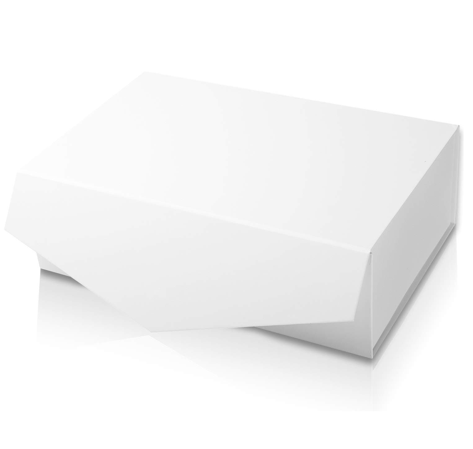 [Yeden] Large Gift Box | 5 Luxury Boxes | Collapsible Magnetic Closure | Durable Storage Box (14" x 9" x 4.5") (White, 5 Box)