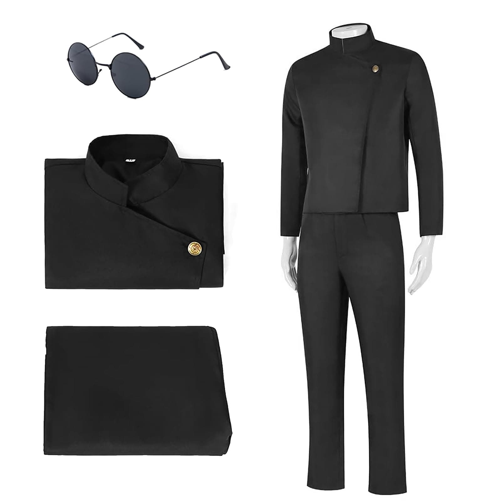 High School Satoru Cosplay Costume Uniform for Men Jujutsu Cosplay Outfit, Satoru Gojo Cosplay Set.