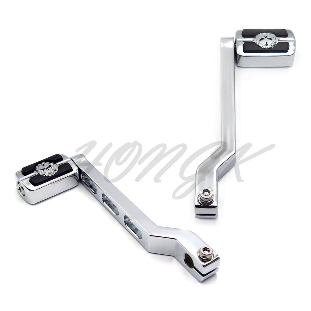 HONGK- Chrome Aluminum Heel/Toe Shift Levers with Skull Shifter Pegs Compatible with H-D Heritage Softail FLST 1986-later [B07FDKPVMN]