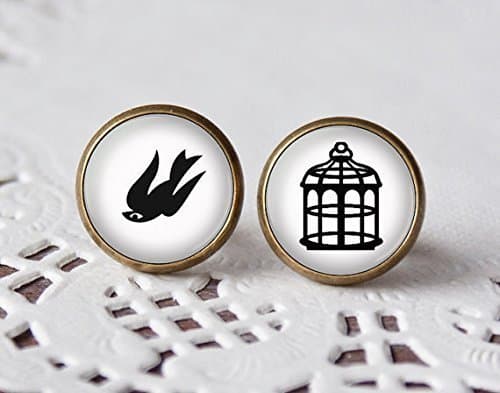 Bioshock Infinite Earrings, Bioshock, Studs, The Bird or The Cage