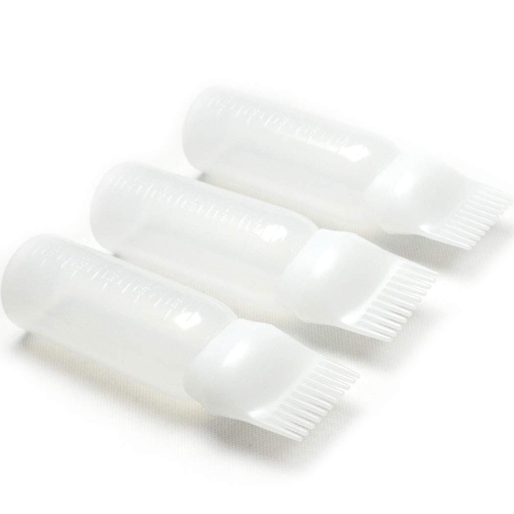Luwigs Pack of 3 Root Comb Applicator Bottle 6 Ounce Bottle Comb with Graduated Scale for Hair Dye Coloring Scalp Treatment Essential