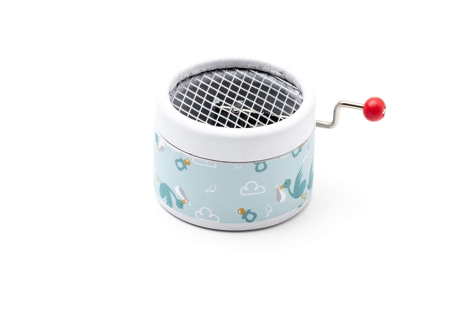 Little personalized music box for a baby. Hand cranked. With * Brahms Lullaby *. Best gift for a baby.