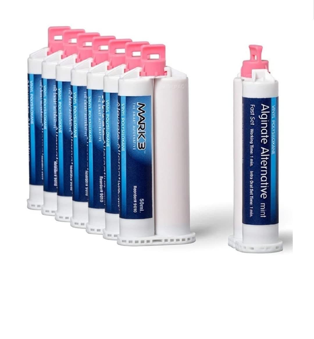 Alginate Alternative (Substitute), Fast Set, Mint Flavor, 8 x 50mL Cartridges per Box MARK3 (9010)